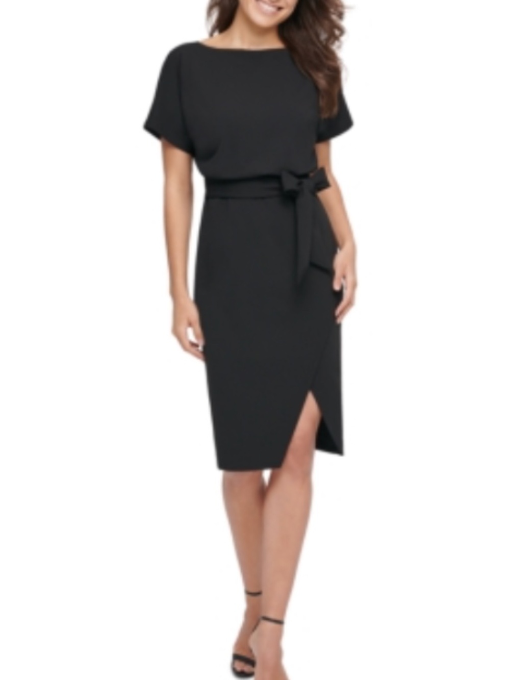 Kensie Blouson Wrap Dress - Black Size 2